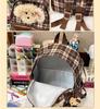 Retro-karierter Welpen-Rucksack im College-Stil für Herbst/Winter – stylische All-Match-Schultasche für Mädchen