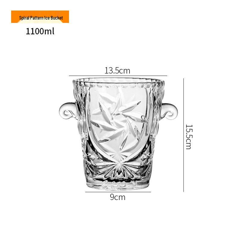 ZISIZ Portable Glass Ice Bucket with Tongs
