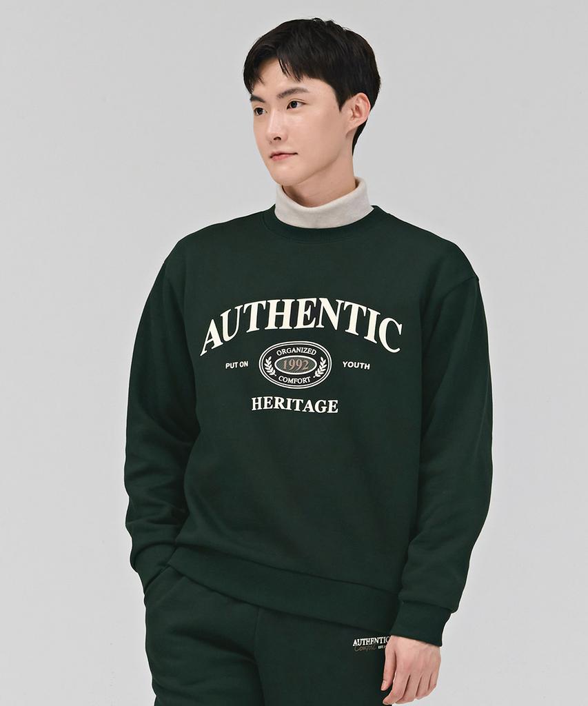 CHASECULT Unisex Essential Arch Lettering Brushed Sweatshirt - Green