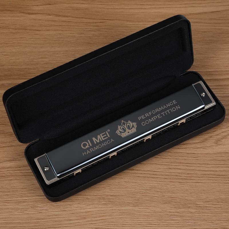 

Chimei Black Overlord 24-Hole Diatonic Tremolo Harmonica, Key of C for Professional and Child Performances.