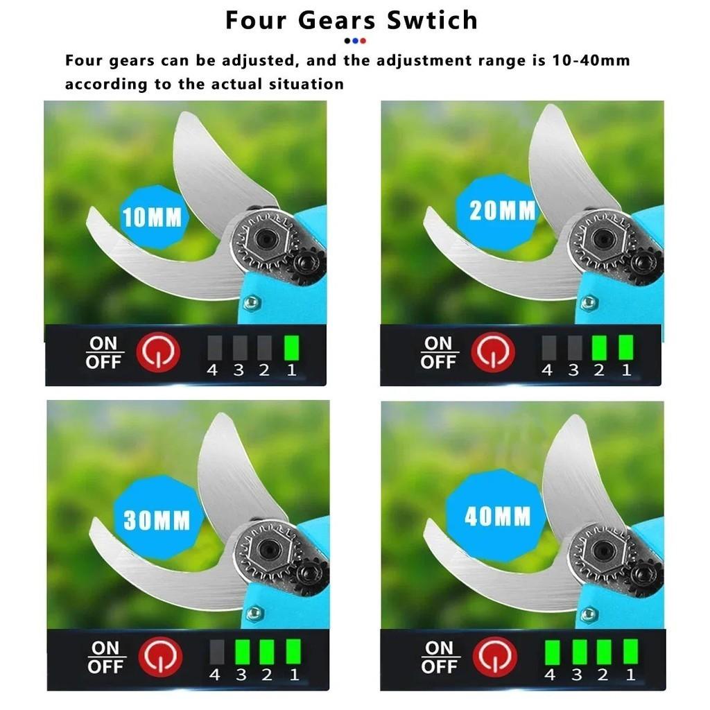 40cm Brushless Cordless Pruner Shear 4 Gear Adjustable Fruit Tree Bonsai Pruning Trimmer Portable Electric Tree Branches Cutter