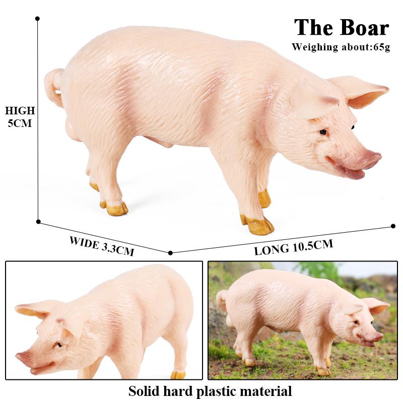 Oenux Poultry Farm Animals Model Simulation Pig Swine Sow Porcupine Boar Action Figures Figurine Lovely Educational Kids Toy