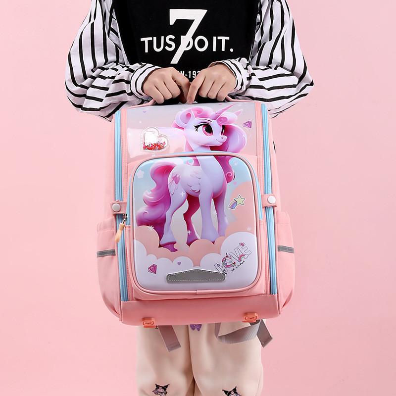 Cute Cartoon Lightweight Oxford Cloth School Backpack For Kids Boys And Girls Grades 1-6
