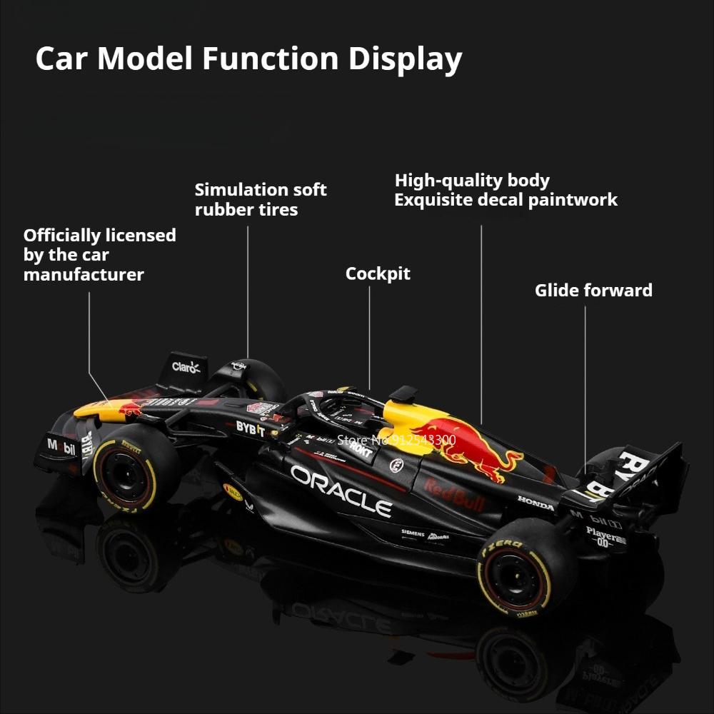 1:43 Scale Oracle Red Bull Verstappen Racing RB19 Car Model Toy Alloy Diecast Racing Cars Models Kids Collectible Ornaments