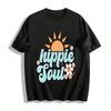 Hippie Soul Print Casual T-shirt Summer Sunshine Style Unisex Top Pure Cotton T-shirt