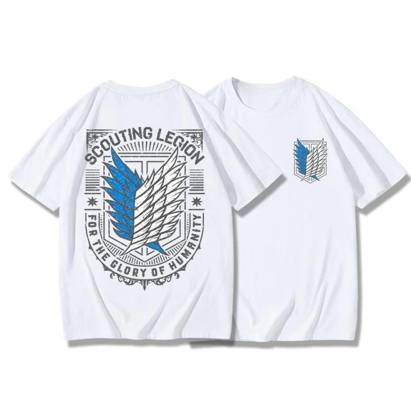 

Футболка Титана-Атакующего с анимационным принтом «Крылья Свободы», ретро, с коротким рукавом, для пары, из чистого хлопка, принт, Харадзюку 4XL