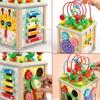 Montessori Wooden Educational Cube for Kids, Fishing Activity Toy with Shape Sorting, Multicolor Early Learning Toy