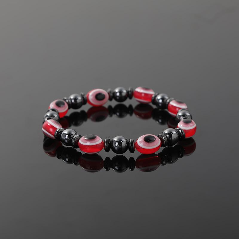 New Arrival Turkish Evil Eyes Bracelet Hematite Stone Therapy Health Care Magnetic Bangle Yoga Bracelets for Women Men Jewelry