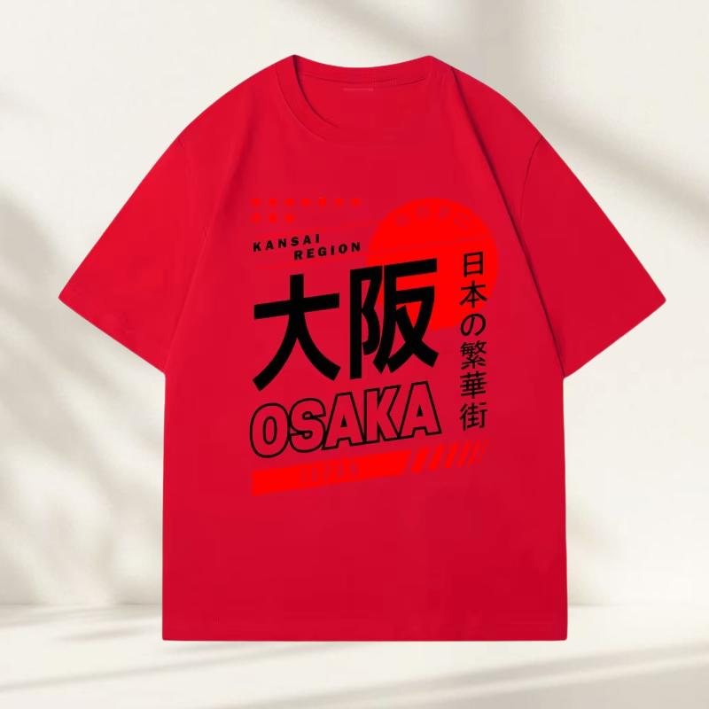 Japanese Style Osaka TShirt Vintage Fashion Street Wear Graphic Cotton Short Sleeve Harajuku Tshirts Women Clothing Top