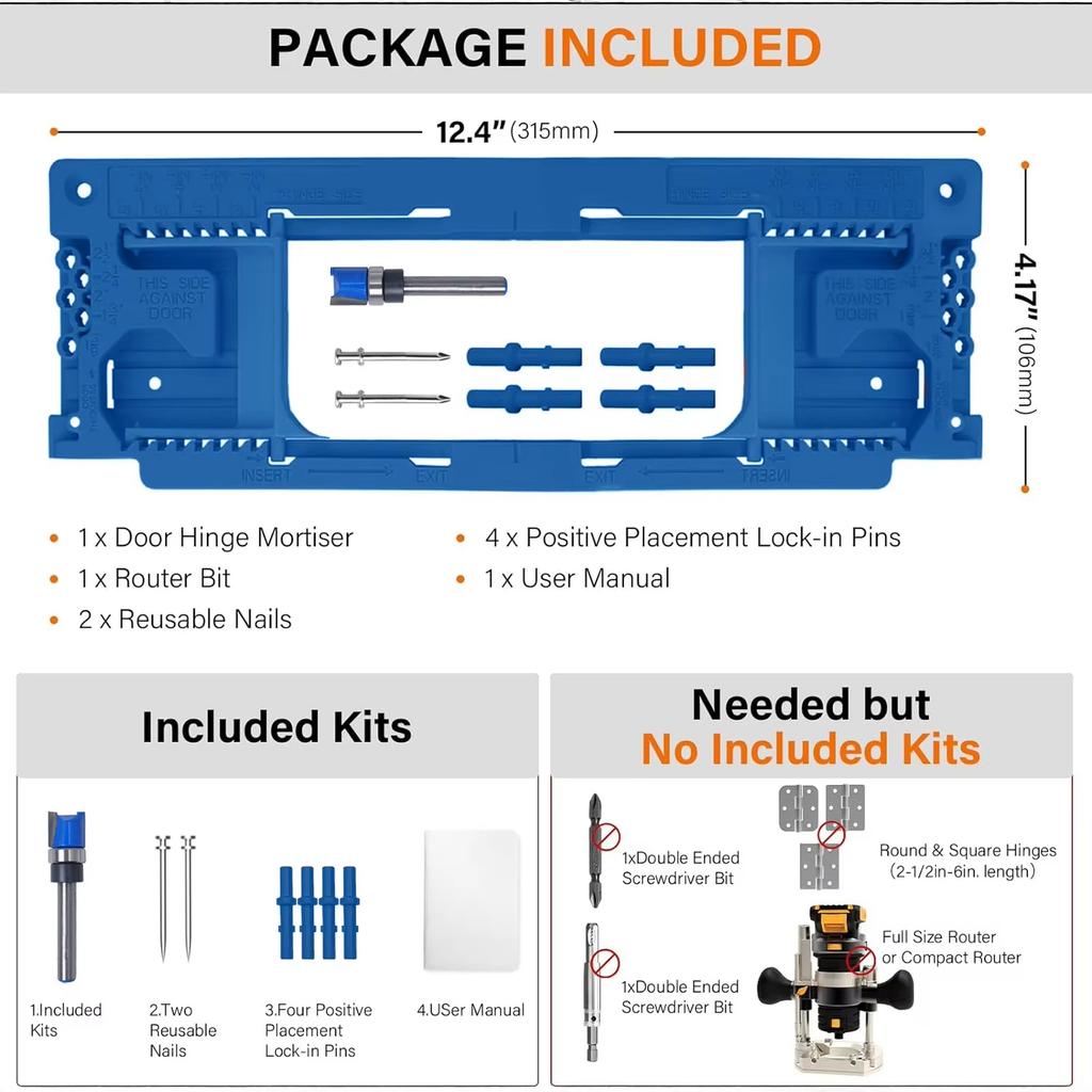Door Hinge Template Door Hinge  Woodworking Hinge Slotting Locator Positioning Slot Locator Hinge Installation Kit
