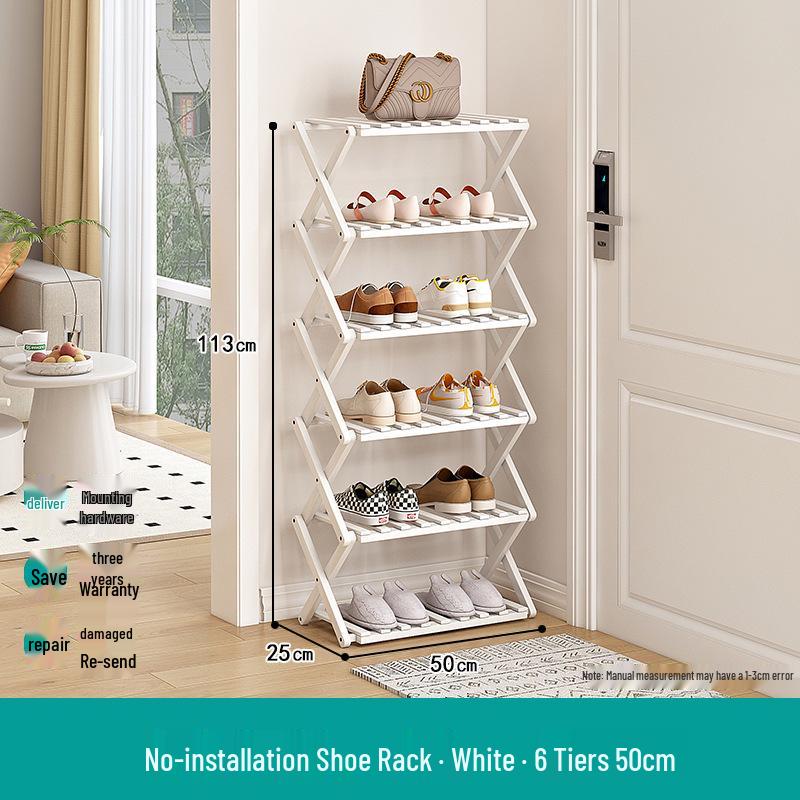 Compact Foldable Shoe Rack: Multi-Layer, No-Install, Space-Saving Storage for Indoor Entrances.