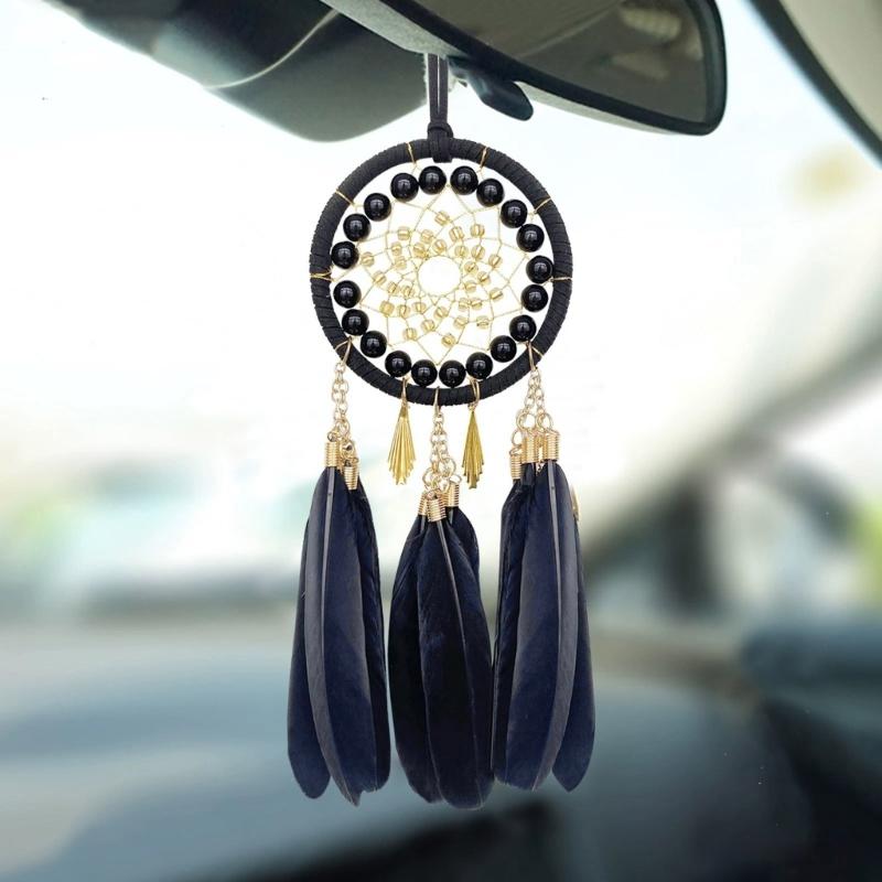 Bohemian Traumfänger Wandbehang Handgewebter Traumfänger Gefiederter Hängender Schmuck für Schlafzimmer Zuhause Wohnheim