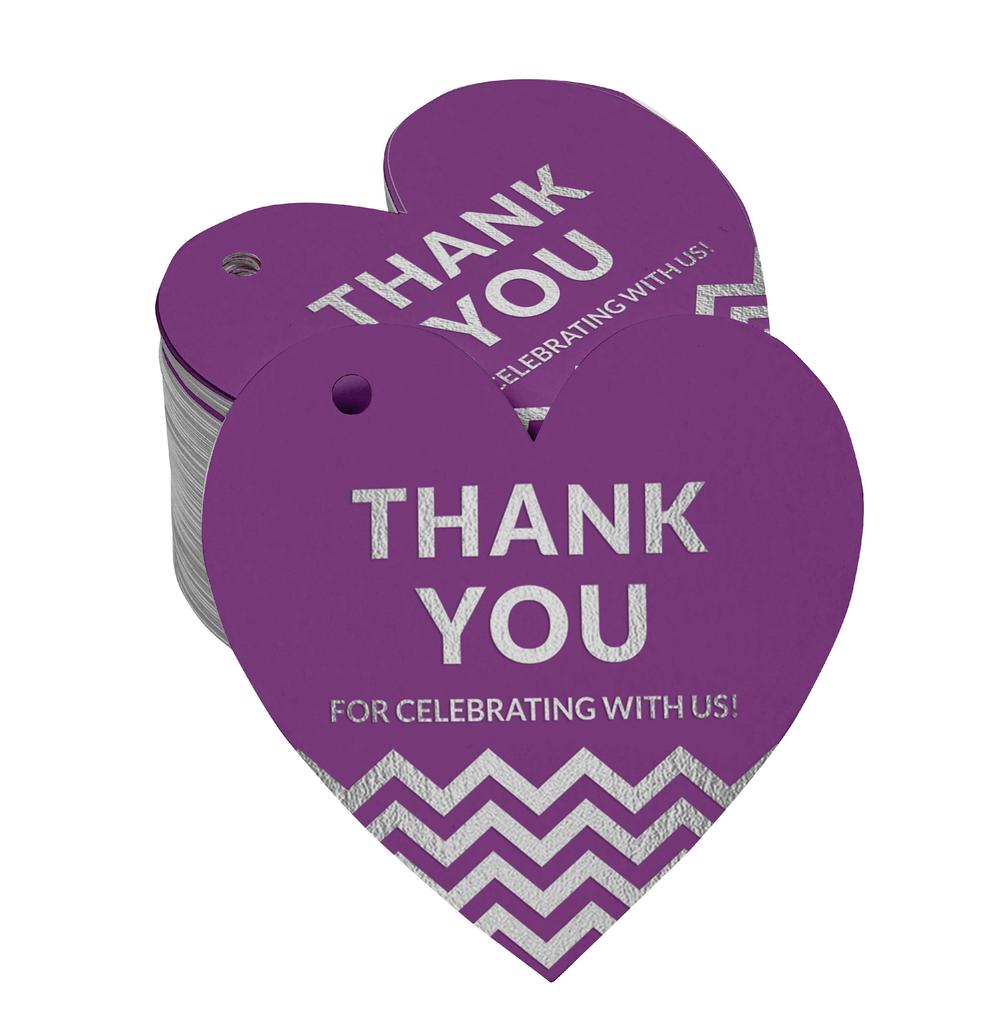 Inkdotpot Danke, dass Sie mit uns gefeiert haben Junggesellinnenabschied-Babyparty-Ruhestand-Hochzeit-Geburtstag Flaschenanhänger Echte Silberfolie Gastgeschenk Anhänger Packung von