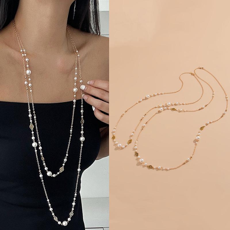 

Корейське намисто-чокер з двошарового штучного перламутру, з підвіскою-китицею, жіноча сексуальна прикраса для тіла на груди