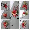 Long-lasting Color Corsage Men Suit Artificial Flower Wristlet Band Reusable