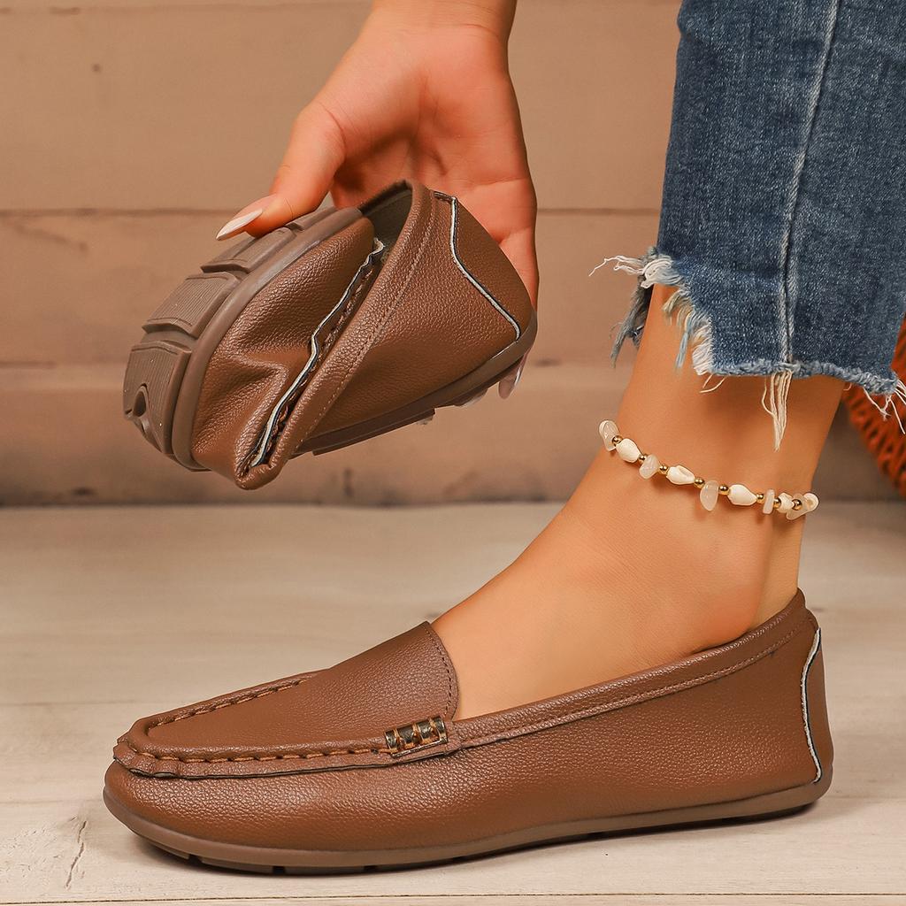 Fashion Women Flats Shoes Autumn New Fashion Sneakers Women Spring Casual Slip On Round Toe Solid Soft Sole Loafers Zapatos De Mujer