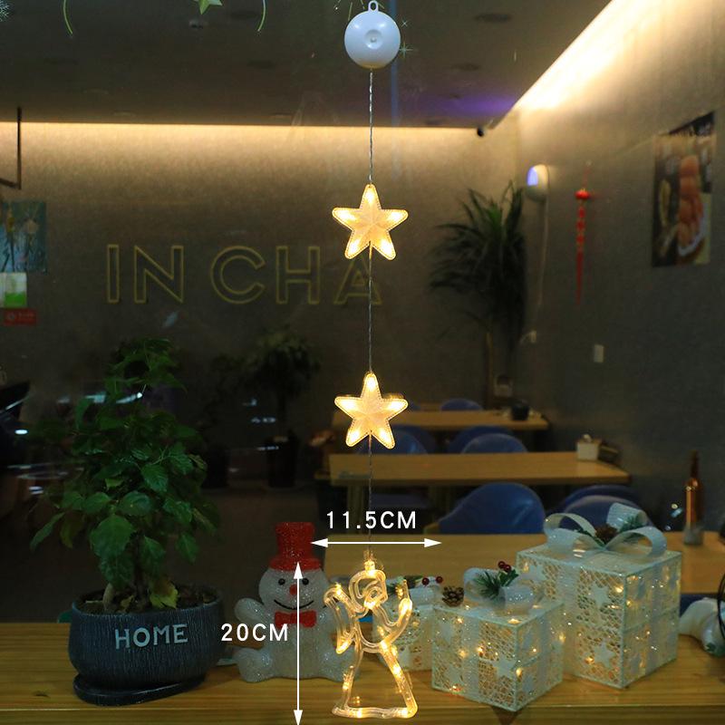Christmas LED Suction Cup Lights: Creative String Lights for Windows, Curtains, Trees, Reindeer & Bells