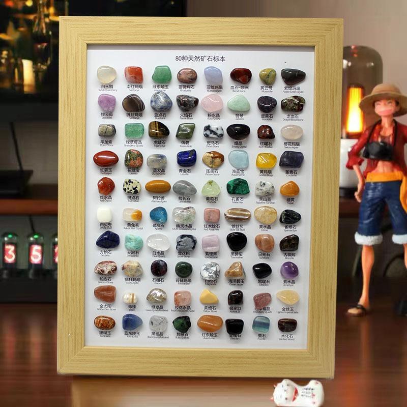 80 Kinds Of Natural Mineral Ores Specimens: Crystal, Agate, Fluorite, Etc. For Home Decoration Gifts For Relatives And Friends