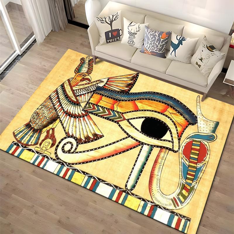 Retro Ancient Egypt Pattern Rug Carpet For Living Room Non Slip Parlour Sofa Large Area Rug Bedroom Kid Play Room Floor Mat Gift