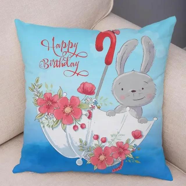 Cute Cartoon Giraffe Fox Reindeer Pillow Cover Nordic Children's Room Decoration Sofa Home Animal Cushion