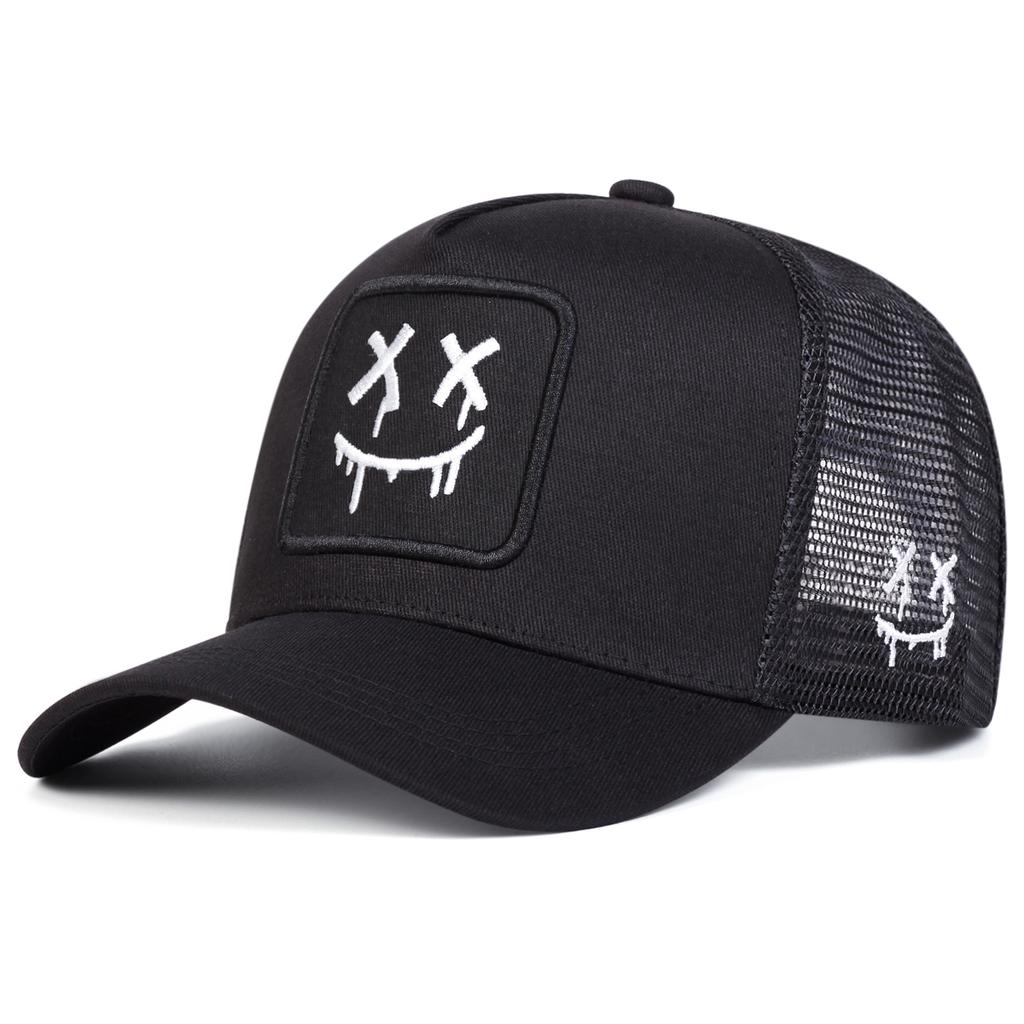 Unisex XX Smiling Face Embroidery Baseball Net Caps Spring and Summer Outdoor Adjustable Casual Hats Sunscreen Hat