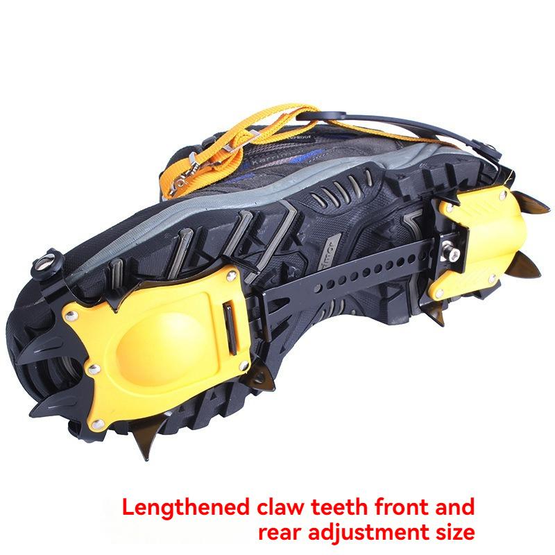 Outdoor Professional 10-Tooth Ice Climbing Crampons — Anti-Slip Footwear Attachments for High Altitudes (Adjustable)