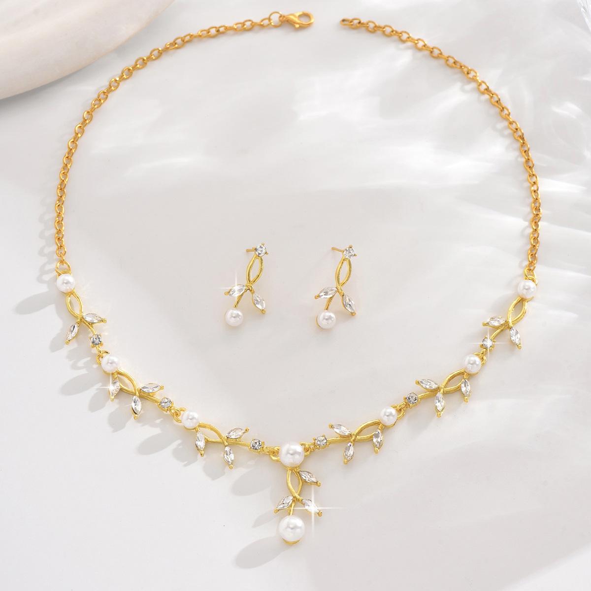 

Имитация жемчужной лозы ожерелье серьги свадебные ювелирные изделия аксессуары