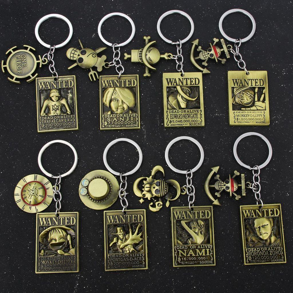 One Piece Keychain Set With Zinc Alloy Characters For Anime Fans And Gift Giving