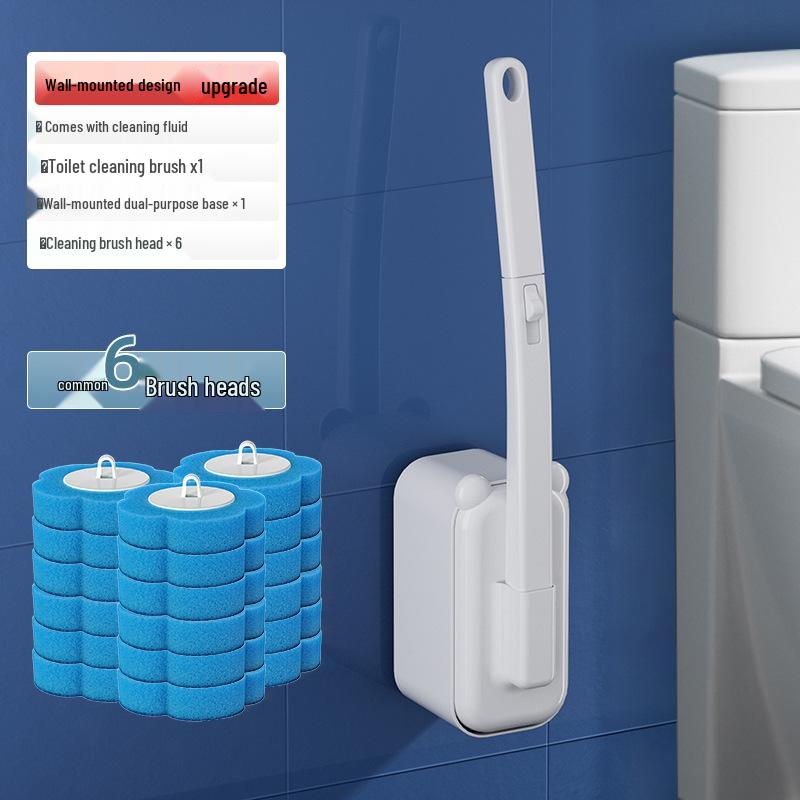 Punch-Free Disposable Toilet Brush Set - No Dead Angle Bathroom Cleaner.