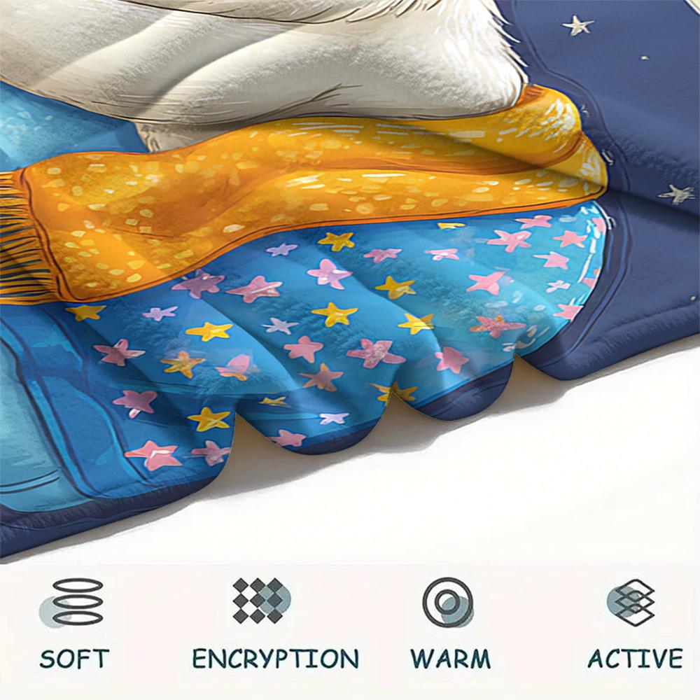 Polar Bear Print Flannel Blanket, High quality Comfortable for All Seasons, Home Decor, Warmth and Comfort, Perfect for Christmas Gifts