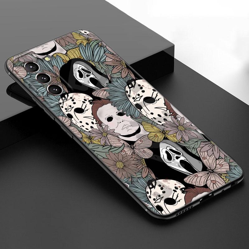 

Фильмы ужасов коллаж черный силиконовый чехол для телефона Samsung Galaxy S23 S21 S20 FE S24 S22 Ultra S10E S10 S9 S8 Plus Samsung S9