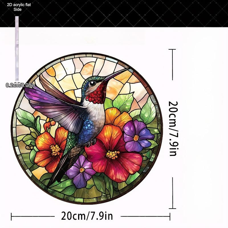 2D Flat Acrylic Colorful Hummingbird Ornamen, Nurseries, Vintage Home Decor Wall for Bar Kitchen,Home Decor for Living Room or Office