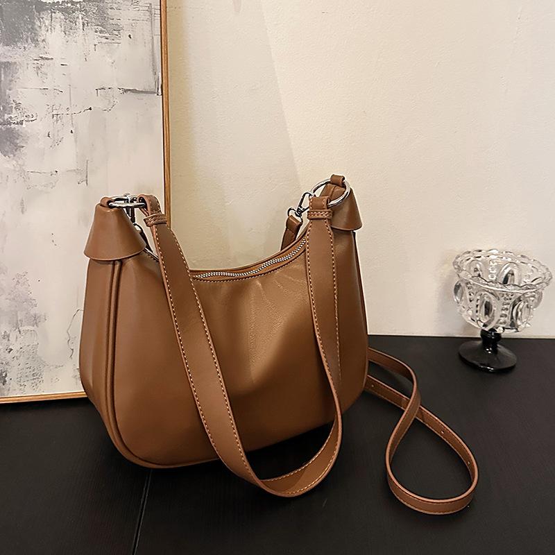 

Нишевая ретро-сумка женская новая модная вместительная на плечо для поездок на работу сумка-пельмень универсальная сумка-мессенджер коричневый