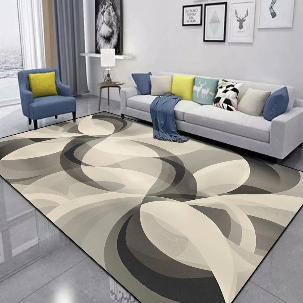 Red Black Swirl Carpet for Home Bedroom Hallway Floor Decor Large Size Soft Mat Anti-slip Coffee Table Area Rug Bathroom Doormat
