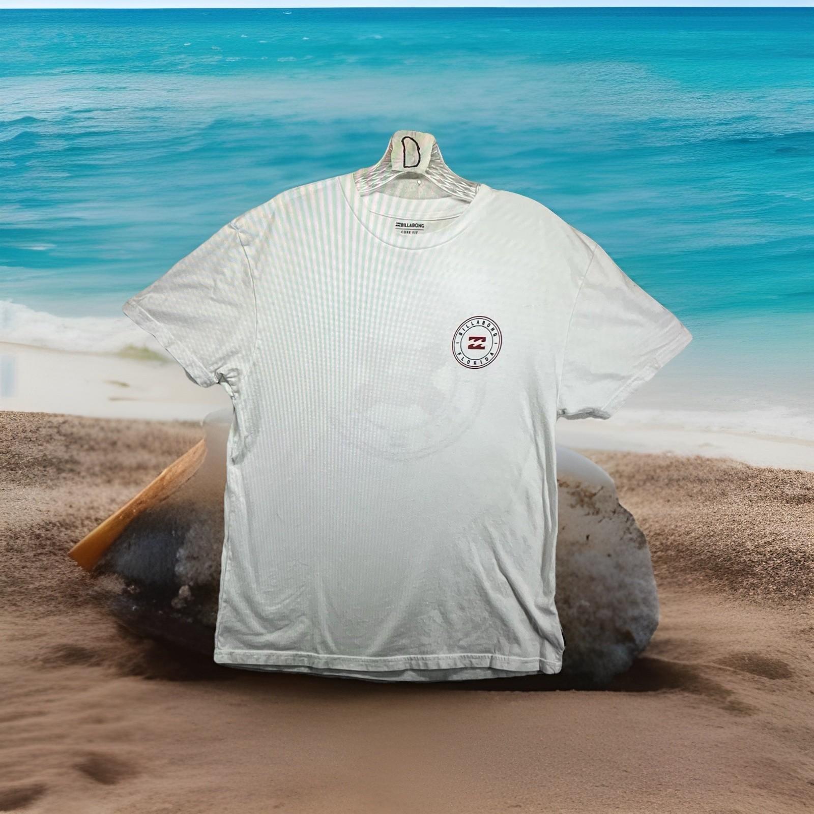 Billabong Core Fit T Shirt Mens Small 100% Cotton Double Sided Florida Graphic S