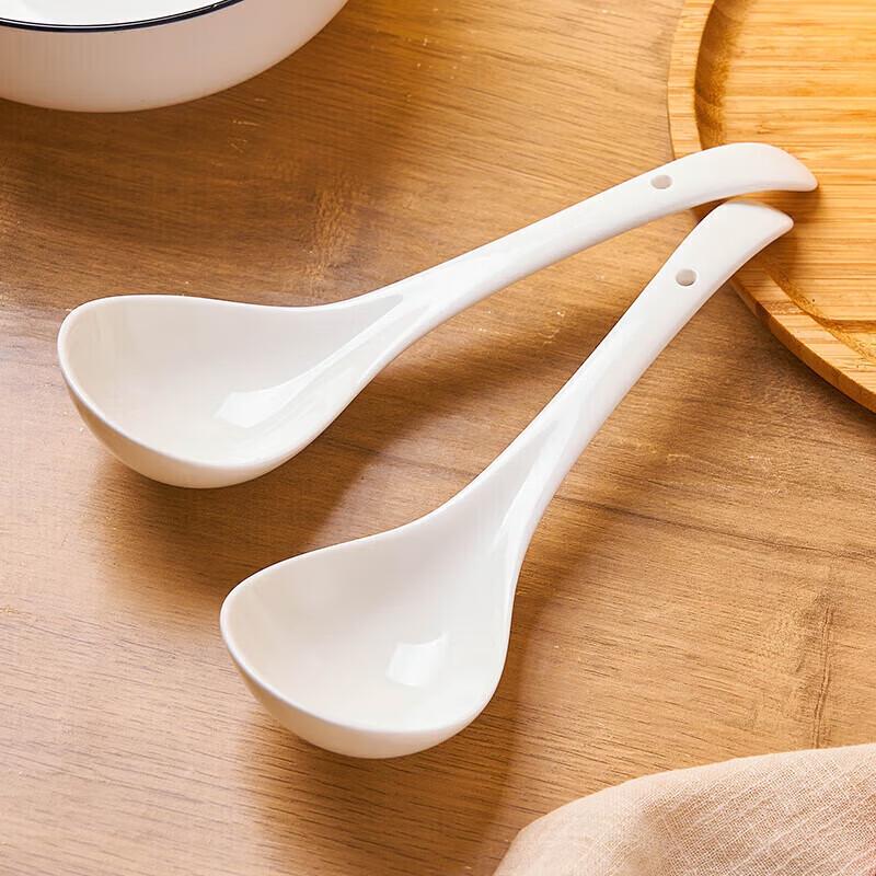 Large Ceramic Soup Spoons (Set of 2)