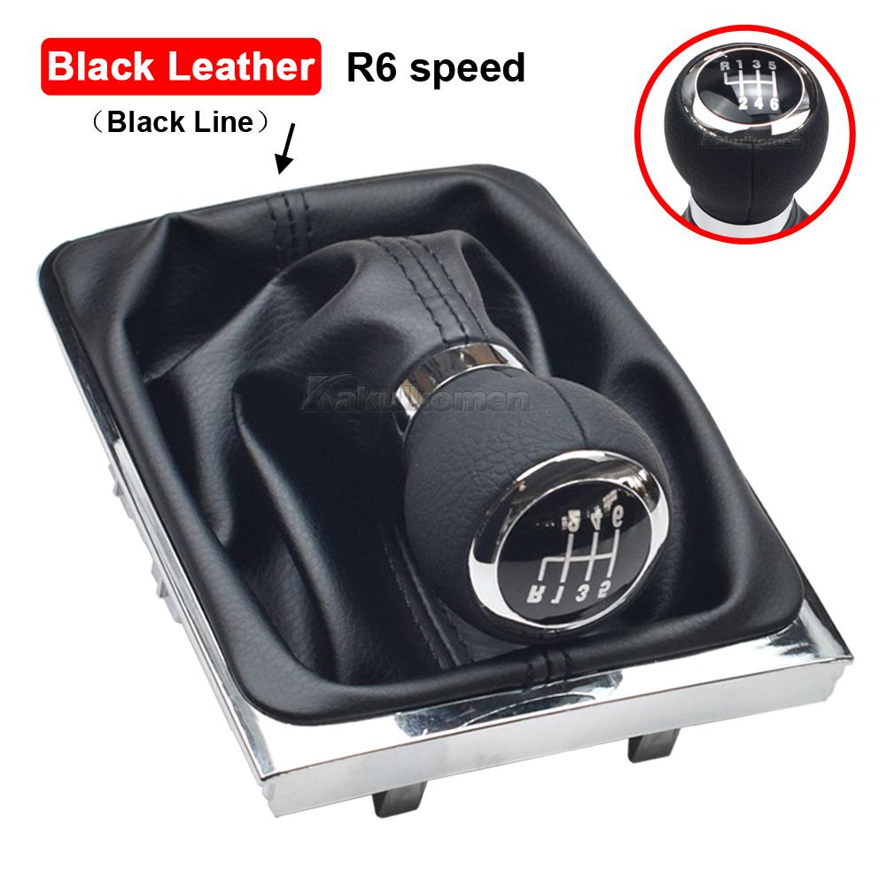 New Durable Car-Styling 5 / 6 Speed Gear Stick Lever Shift Knob With PU Leather Boot For VW Passat B7 2011 2012 2013 2014 2015