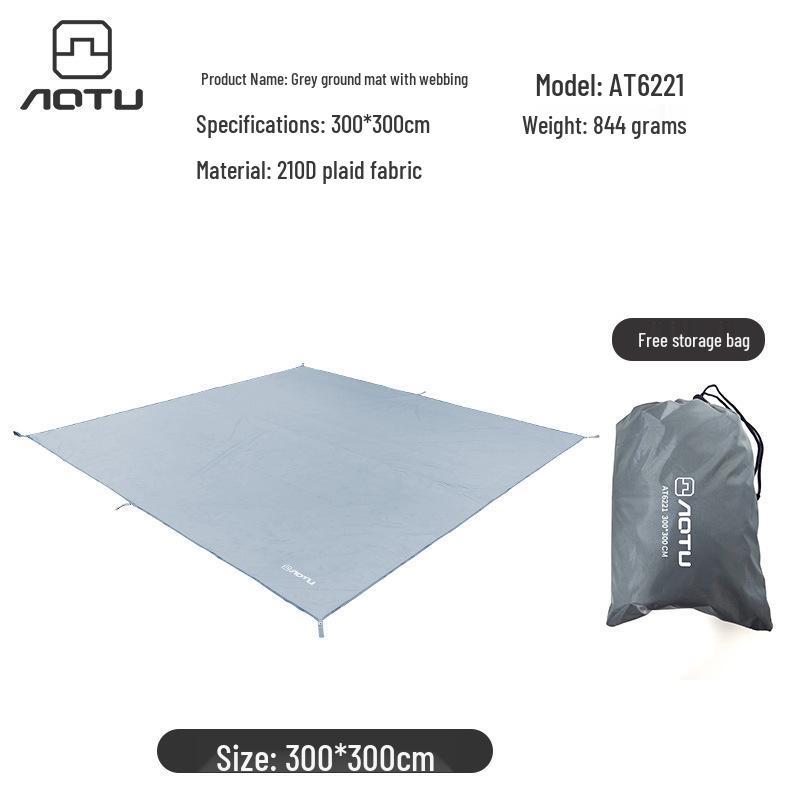 Waterproof Camping Tent Ground Mat with Sunshade & Four-Corner Webbing
