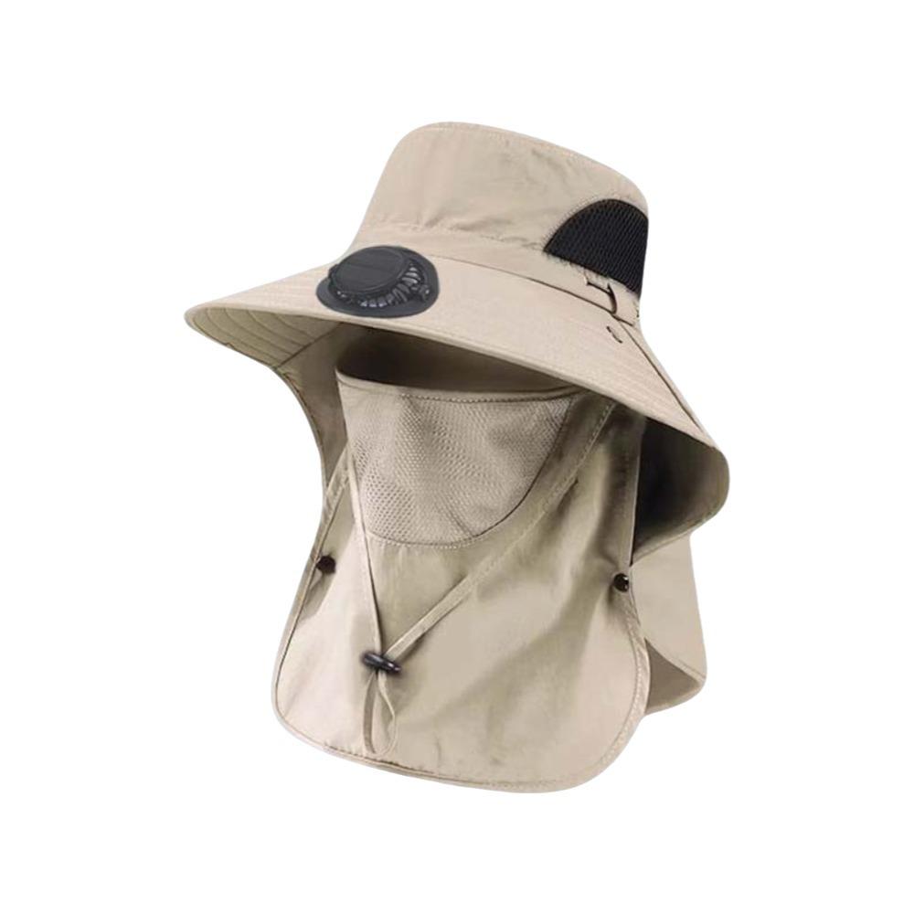 Long-lasting Fishing Sun Shading Cap Portable Wide Brim Fan Hat for 3.7V/300mAh Gardening