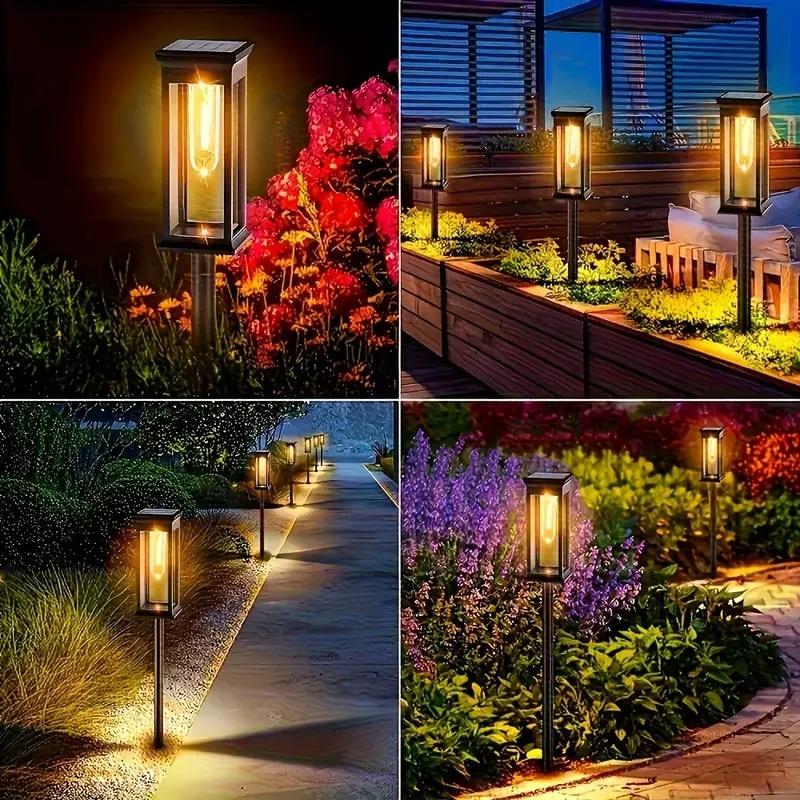 Solar Garden Lights Auto On/Off Outdoor Landscape Lighting for Lawn Pathway Patio Yard Courtyard Decoration