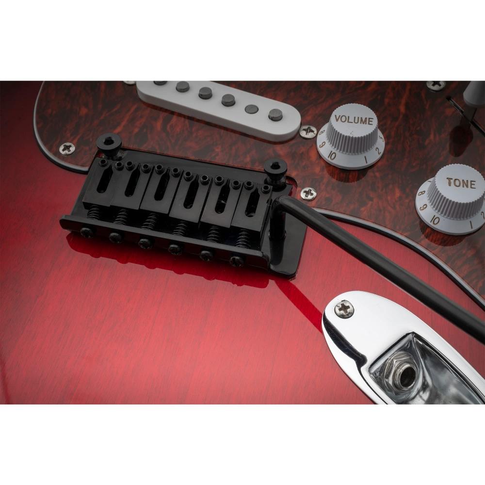 Musiclily Pro 10.5mm Modern 2 Point Tremolo Unit Bridge 40mm Solid Brass Block for Squier Strat Electric Guitar, Black
