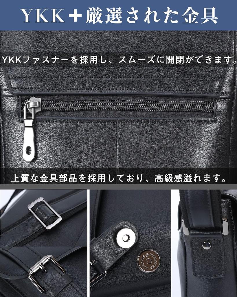 Masa Kawa Genuine Leather Shoulder Bag for Men, Crossbody Messenger Bag, Vertical Style, Lightweight, Waterproof, Perfect for Commuting, School, or