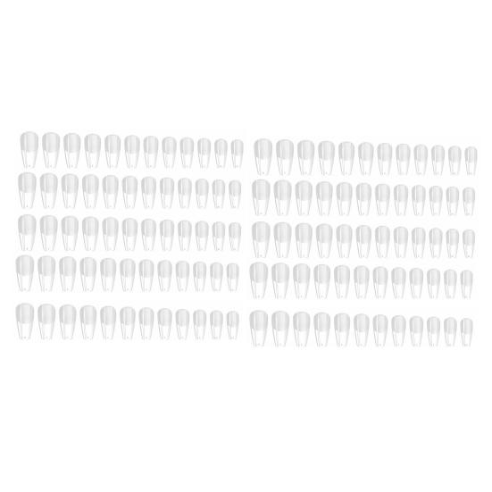 120Pcs/Set Artificial Nail Tips Good Ductility Ladder Shape Transparent Delicate Seamless Shaped False Nails for Girl