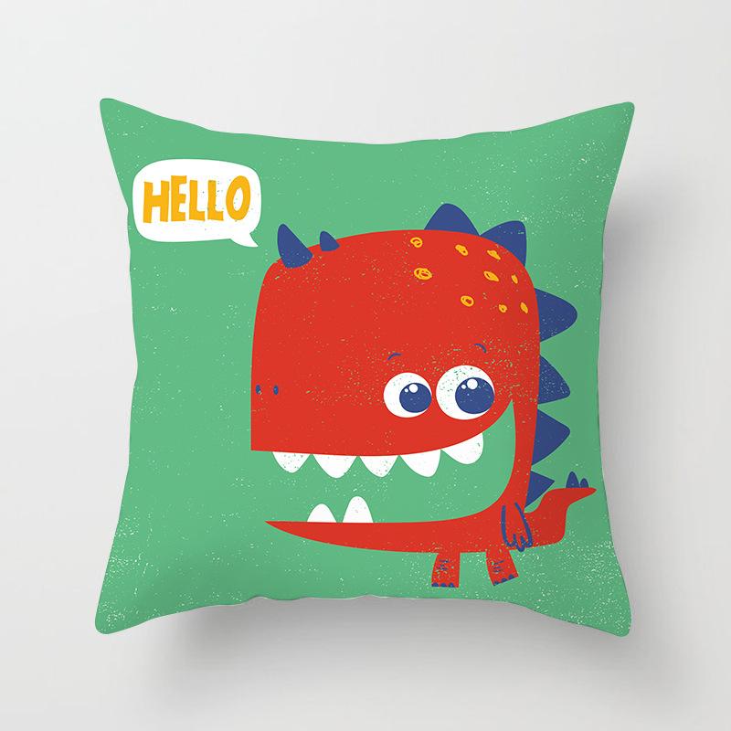 Cartoon Dinosaur Pillow Cover Children's Room Decorative Pillow Cushion Cover