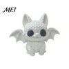 Festive Halloween Decor Ornament, Knitted Texture Bat Cat Design Figure, Dark Style Ornament Mini Size Sculpture for Party Desk Shelf