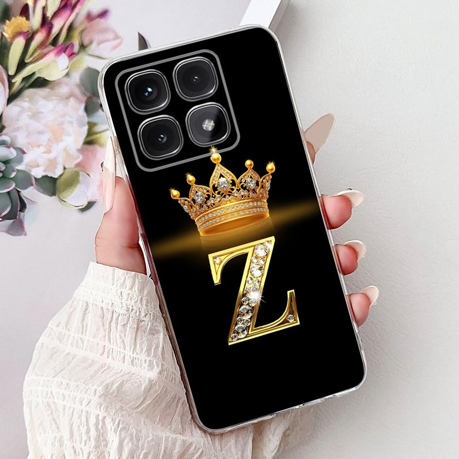 For Xiaomi 14T Pro 5G Case Luxury Crown Letters Soft Silicone Couple Phone Cover For Xiaomi 14T Mi14T 14TPro 2024 Protect Shells