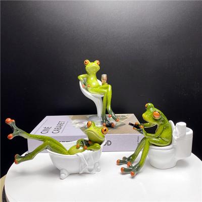 NORTHEUINS 1 Stück Harzbeinige Froschfiguren Nordische Kreative Tierstatuen für Innenskulptur Heimschreibtisch Wohnzimmer Dekoration
