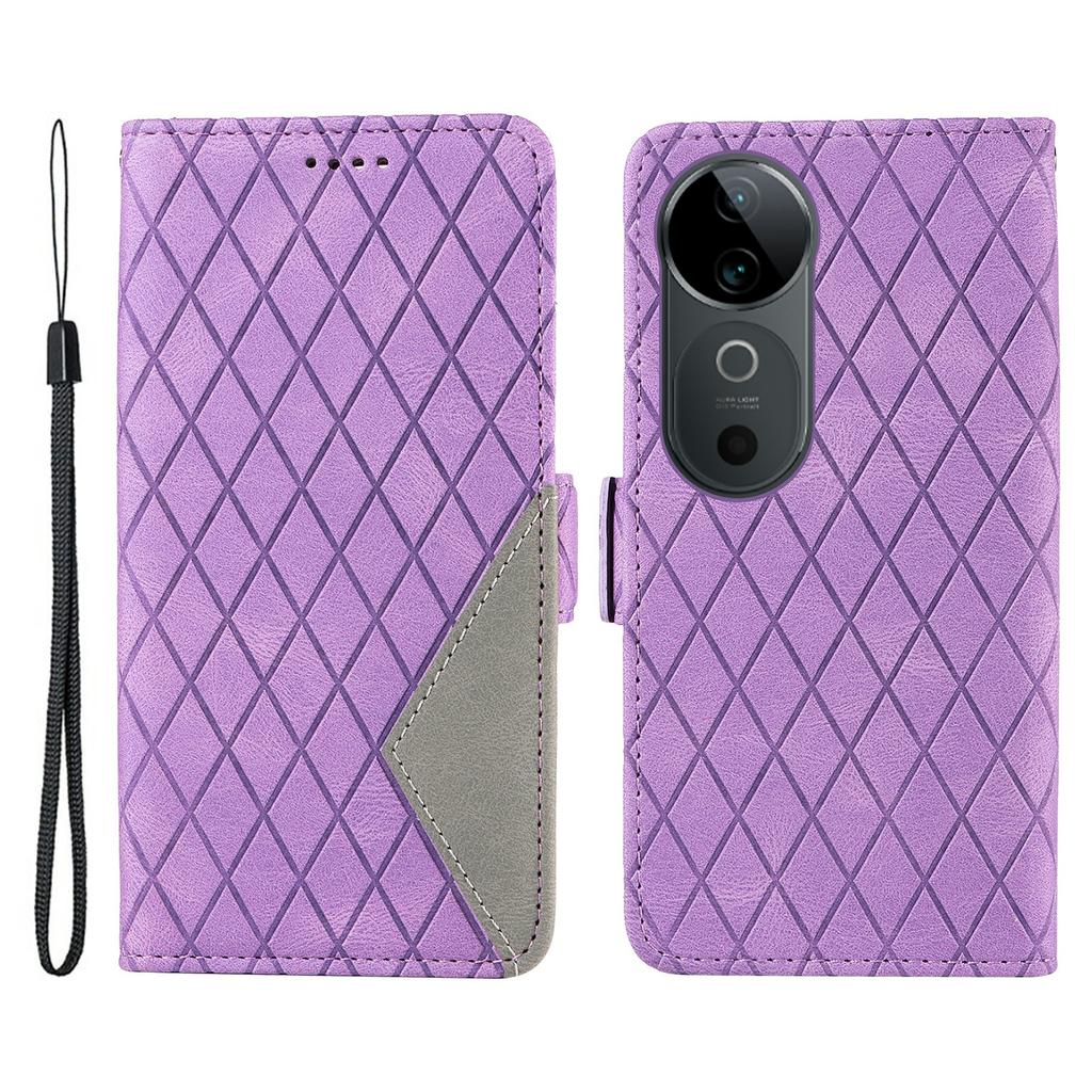 For Vivo S19 5G/V40 5G Case Rhombus Splicing Leather Phone Cover