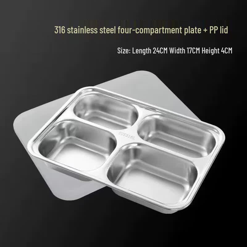 HANDUNYOU 316 Stainless Steel Divided Food Tray