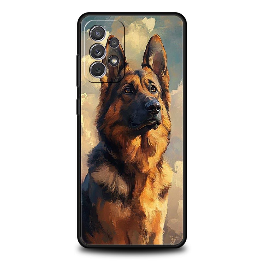 Phone Case For Samsung A17 A15 A13 A51 A71 A41 A31 A21S A07 A05 A35 A55 A23 A25 A33 A53 A73 5G Cover Beauty German Shepherd Dog